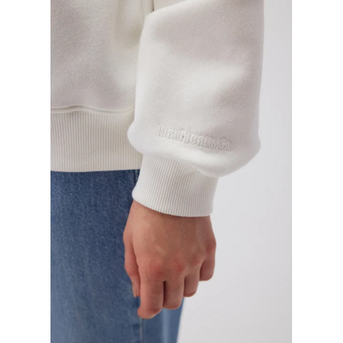 Mavi 1610198-70057 Bisiklet Yaka Beyaz Basic Sweatshirt