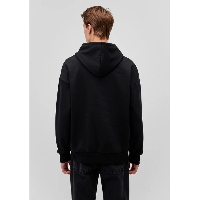 Mavi 067149-902 Mavi Logo Baskılı Kapüşonlu Siyah Sweatshirt