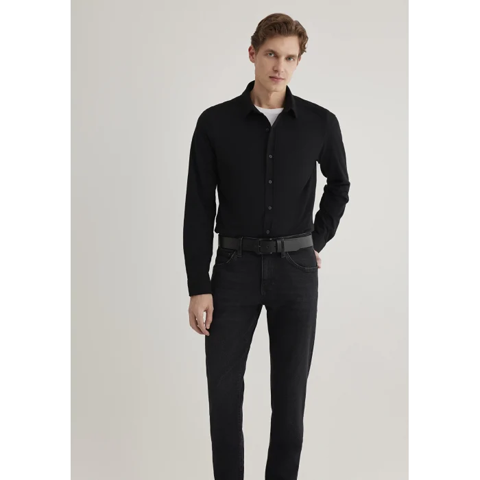 Mavi 0210294-900 Siyah Örme Gömlek