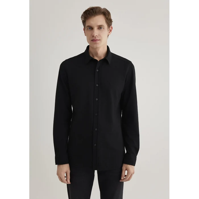 Mavi 0210294-900 Siyah Örme Gömlek