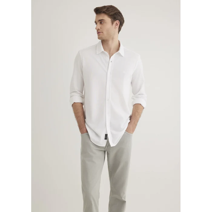 Mavi 0210294-620 Beyaz Örme Gömlek