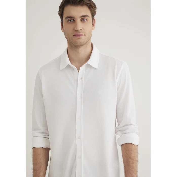 Mavi 0210294-620 Beyaz Örme Gömlek