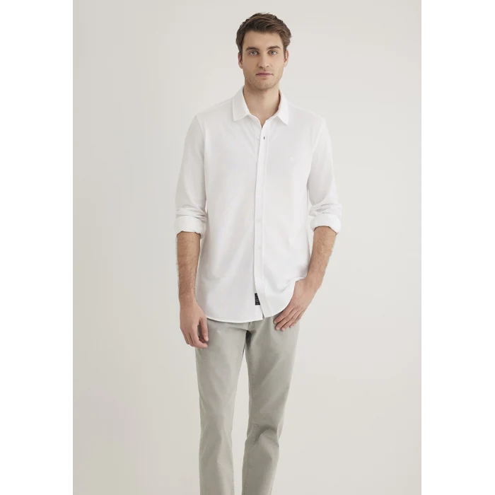 Mavi 0210294-620 Beyaz Örme Gömlek