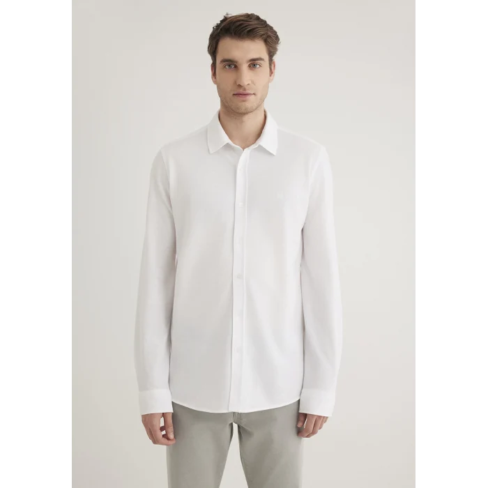 Mavi 0210294-620 Beyaz Örme Gömlek