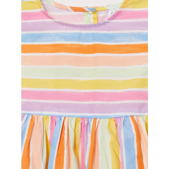 LCW baby Karişik Bisiklet Yaka Kız Bebek Elbise