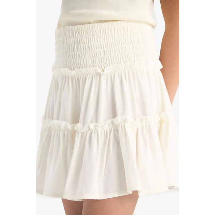 Defacto E3835 Beyaz Kız Çocuk Viskon Etek