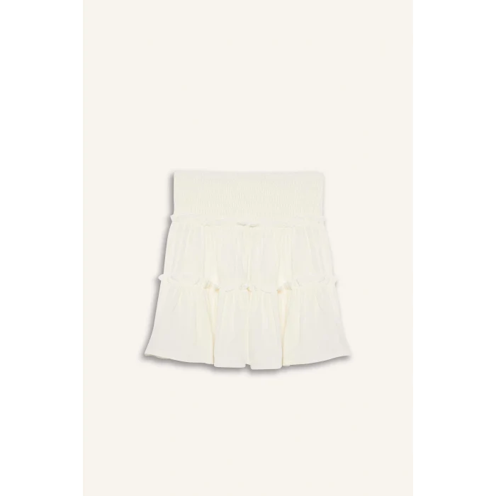 Defacto E3835 Beyaz Kız Çocuk Viskon Etek