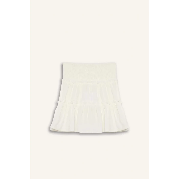Defacto E3835 Beyaz Kız Çocuk Viskon Etek