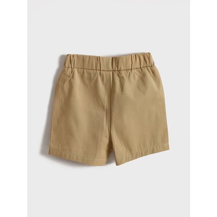 LCW baby Ekru Çizgili Erkek Bebek Gömlek ve Şort 2li