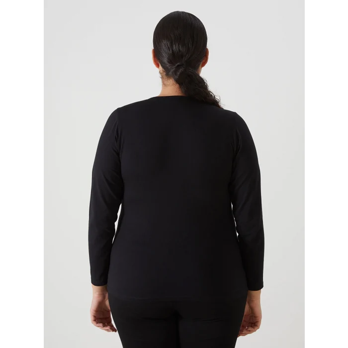 LCWAIKIKI Basic Siyah Bisiklet Yaka Kadın Body