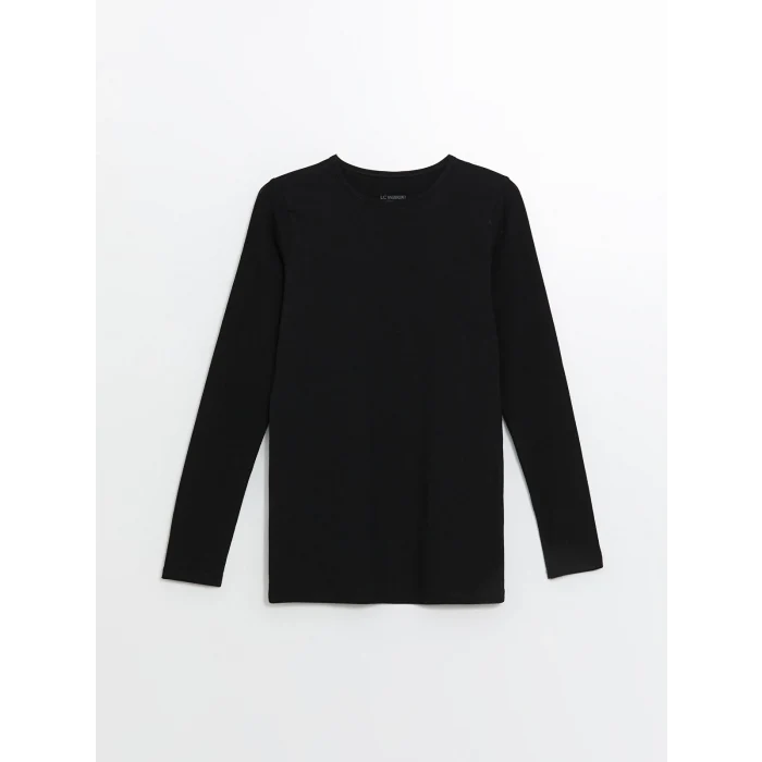 LCWAIKIKI Basic Siyah Bisiklet Yaka Kadın Body