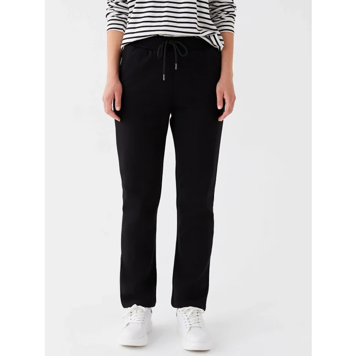 LCWAIKIKI Basic Siyah Kadın Beli Lastikli Düz Eşofman Altı