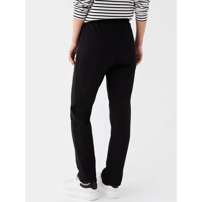 LCWAIKIKI Basic Siyah Kadın Beli Lastikli Düz Eşofman Altı