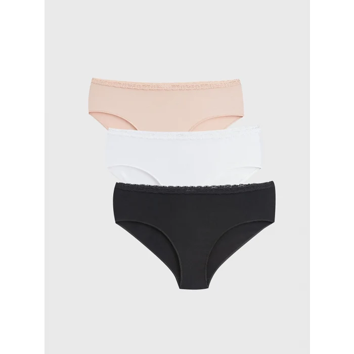 LCW DREAM Pembe Dantel Detaylı Hipster Külot 3lü Paket