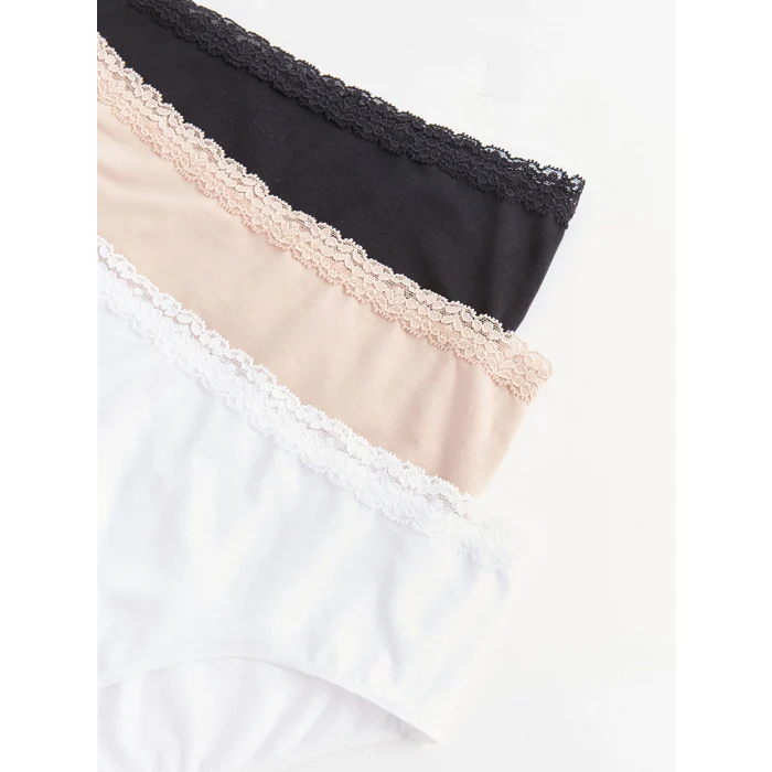LCW DREAM Pembe Dantel Detaylı Hipster Külot 3lü Paket