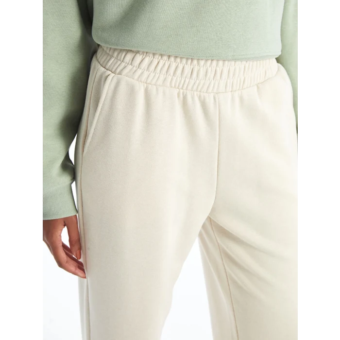 XSIDE Bej Kadın Beli Lastikli Düz Jogger Eşofman Altı