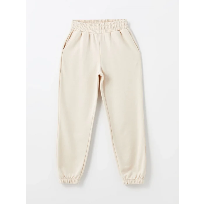 XSIDE Bej Kadın Beli Lastikli Düz Jogger Eşofman Altı