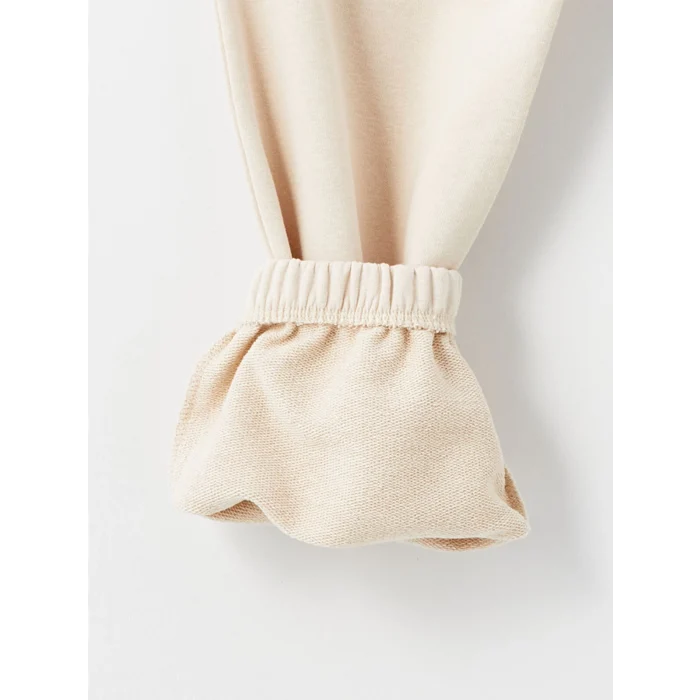 XSIDE Bej Kadın Beli Lastikli Düz Jogger Eşofman Altı