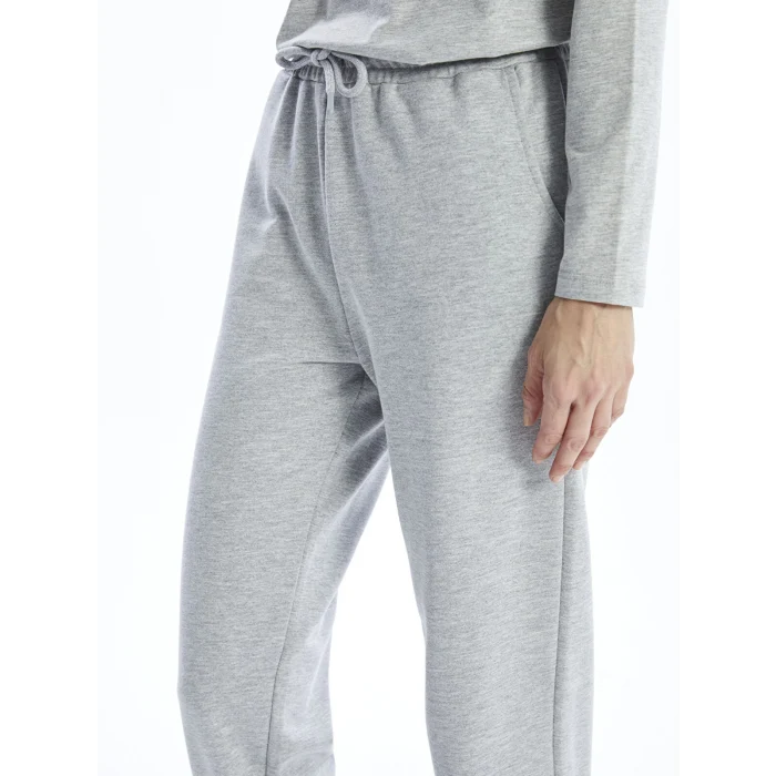 LCWAIKIKI Basic Gri Kadın Beli Lastikli Düz Jogger Eşofman Altı