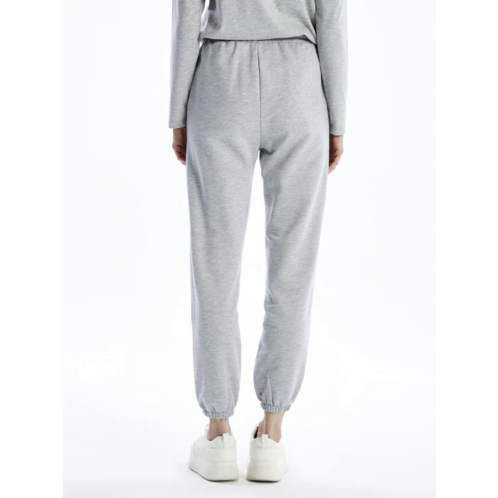 LCWAIKIKI Basic Gri Kadın Beli Lastikli Düz Jogger Eşofman Altı
