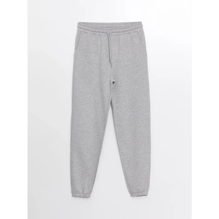 LCWAIKIKI Basic Gri Kadın Beli Lastikli Düz Jogger Eşofman Altı