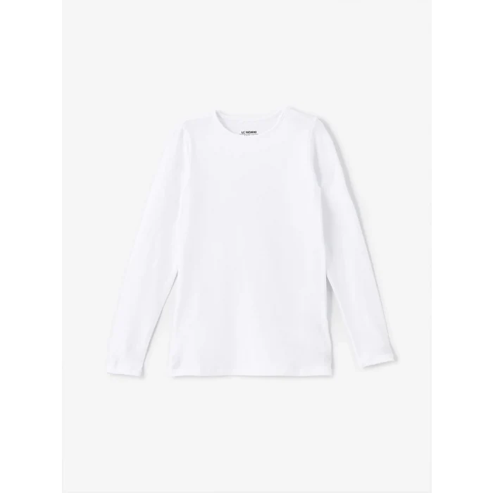 LCWAIKIKI Basic Beyaz Bisiklet Yaka Kadın Body