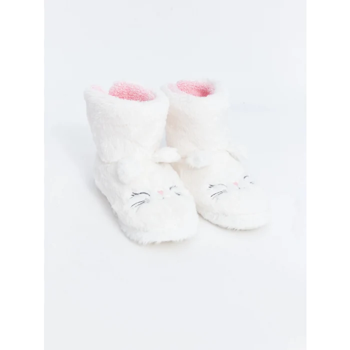 LCW STEPS Ekru Nakış Detaylı Kız Çocuk Ev Botu