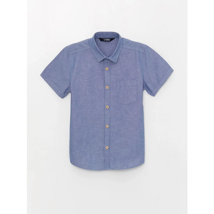 LCW Kids Mavi Basic Kısa Kollu Erkek Çocuk Gömlek