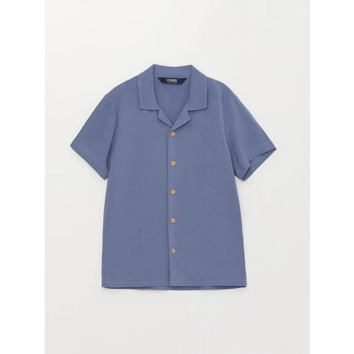 LCW Kids Mavi Basic Kısa Kollu Erkek Çocuk Gömlek