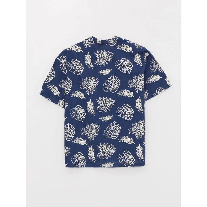 LCW Kids Lacivert Rahat Kalıp Desenli Erkek Çocuk Gömlek