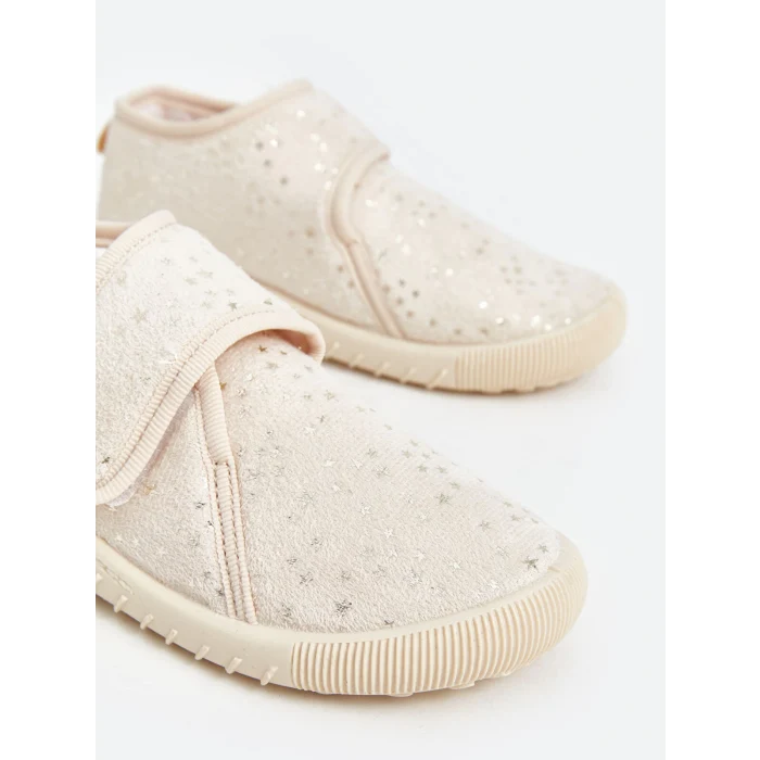 LCW STEPS Bej Cırt Cırtlı Kız Çocuk Panduf