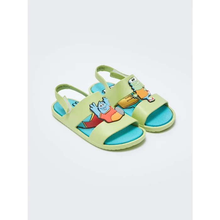 LCW STEPS Yeşil Patch Detaylı Erkek Çocuk Sandalet