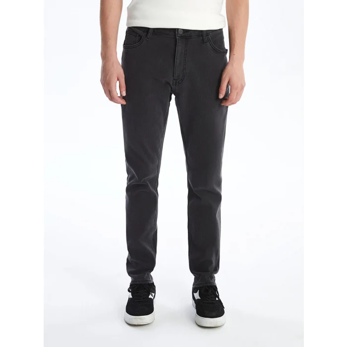 LCW Jeans Antrasit 750 Slim Fit İçi Polarlı Kışlık Erkek Jean Pantolon
