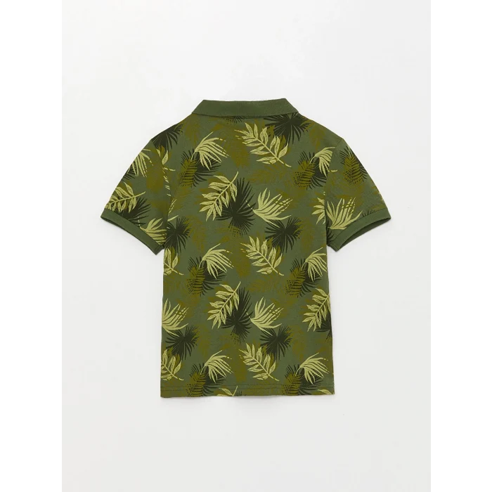 LCW Kids Yeşil Polo Yaka Baskılı Kısa Kollu Erkek Çocuk Tişört