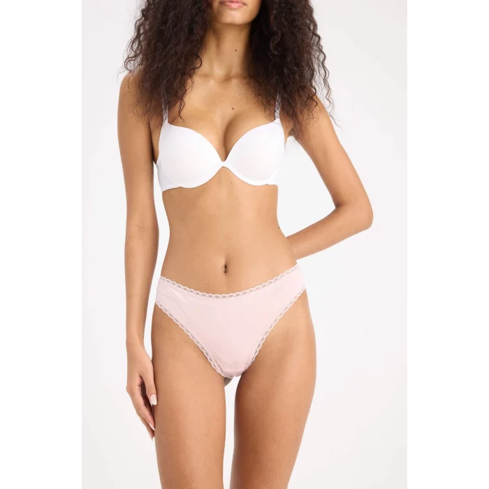 Defacto E4704 Pembe Dantel Detaylı Micro 3lü Brazilian Külot -Fall in Love