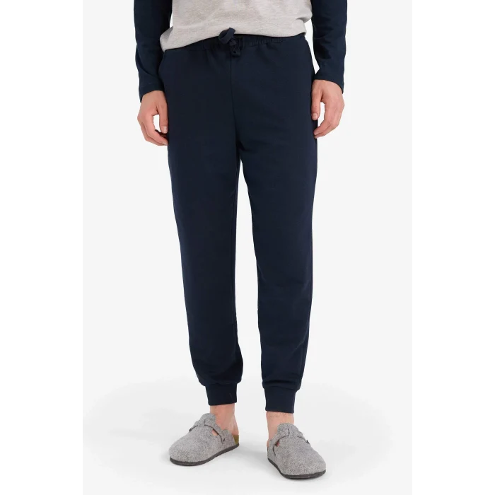 Defacto E0496 Gri Regular Fit Pijama Takımı Baskılı Uzun Kollu Üst Uzun Alt