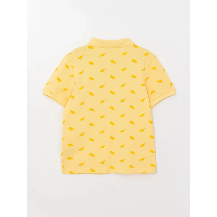 LCW Kids Sari Polo Yaka Baskılı Kısa Kollu Erkek Çocuk Tişört