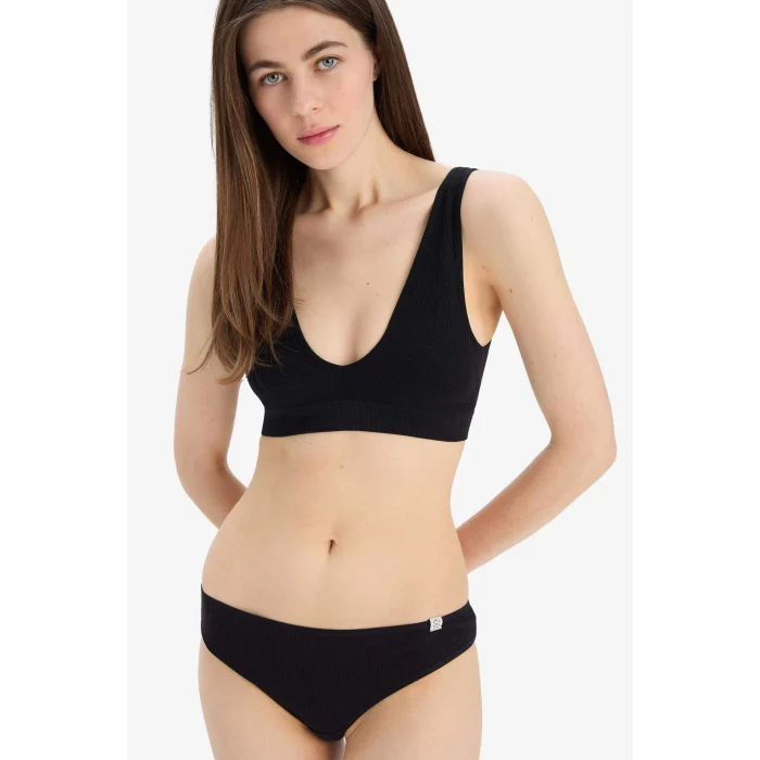 Defacto C1642 Siyah Çıkarılabilir Pedli Seamles Bra-Fall in Love