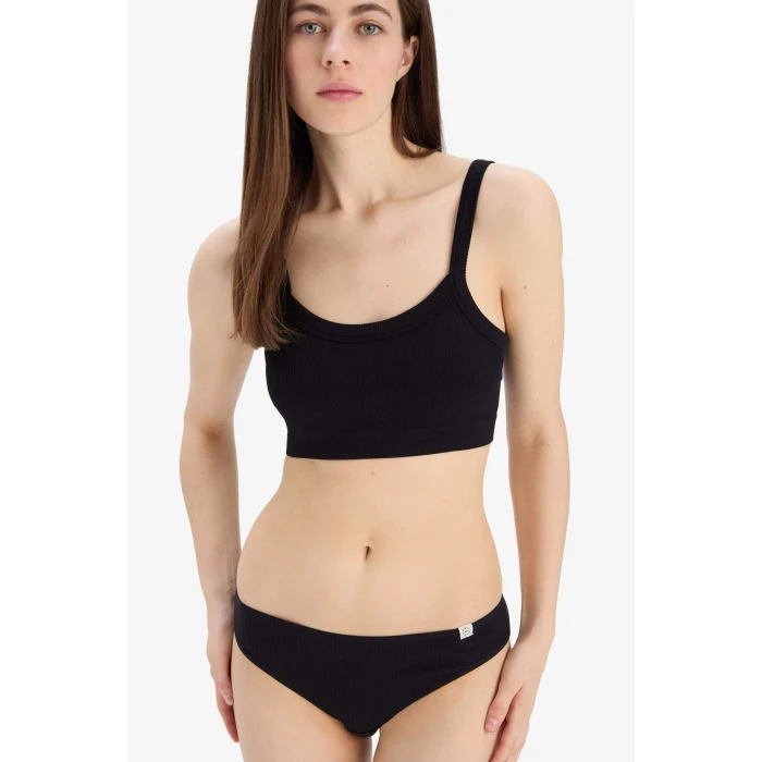 Defacto C1972 Siyah Çıkarılabilir Pedli Seamles Bra-Fall in Love