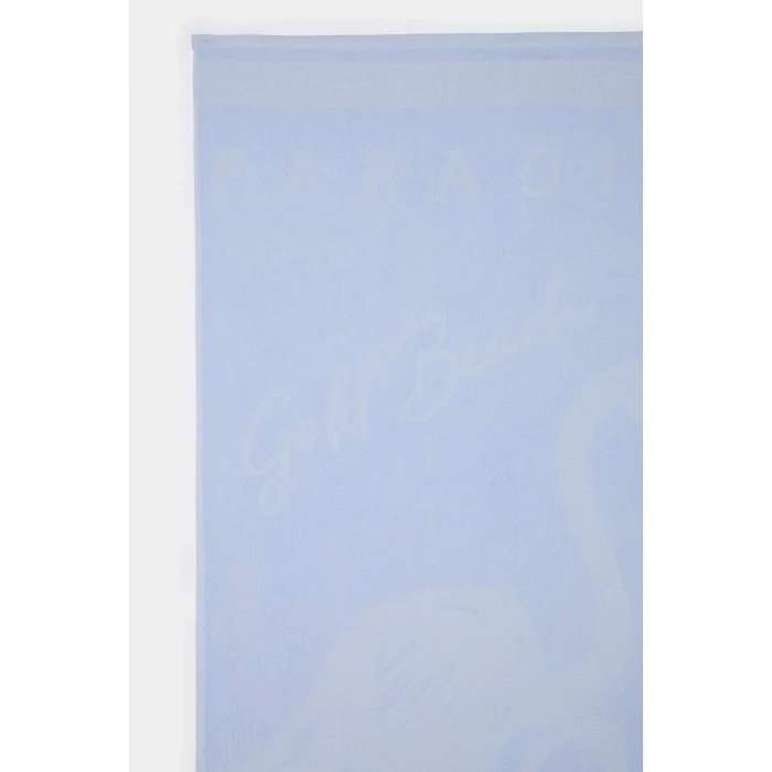 Defacto E3772 Mavi Kadın Desenli Pamuklu Plaj Havlusu