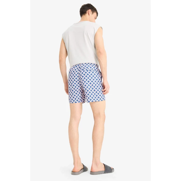 Defacto E1029 Pembe Desenli File Astarlı Kısa Boy Deniz Şortu