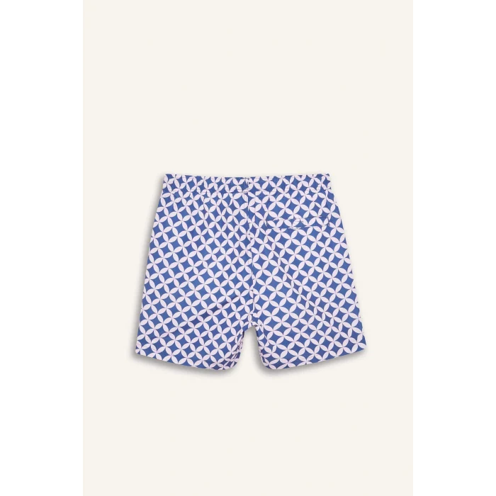 Defacto E1029 Pembe Desenli File Astarlı Kısa Boy Deniz Şortu