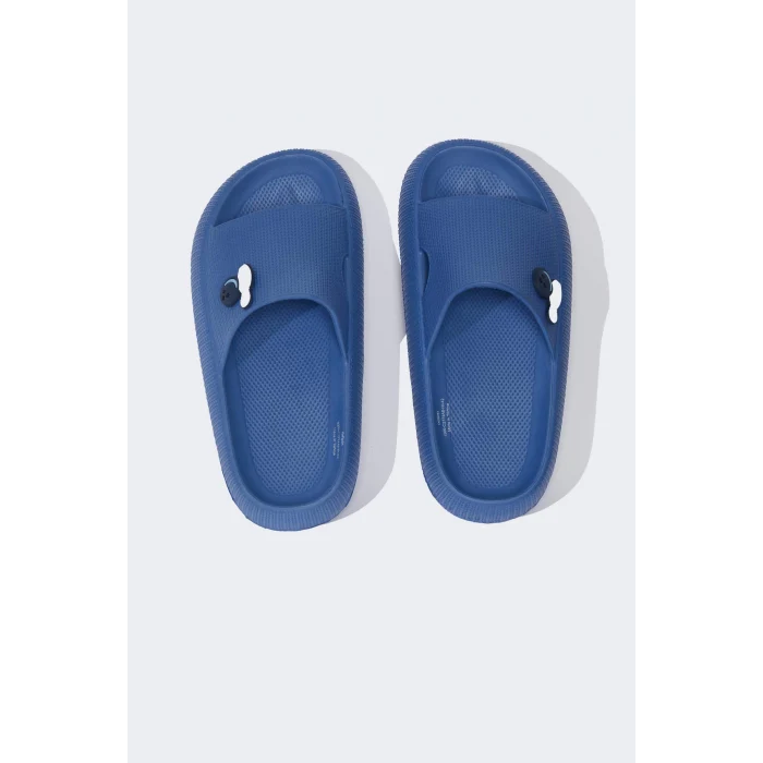 Defacto C2774 Lacivert Erkek Çocuk Aplike Tırtıklı Taban Cırt Cırtlı Eva Sandalet