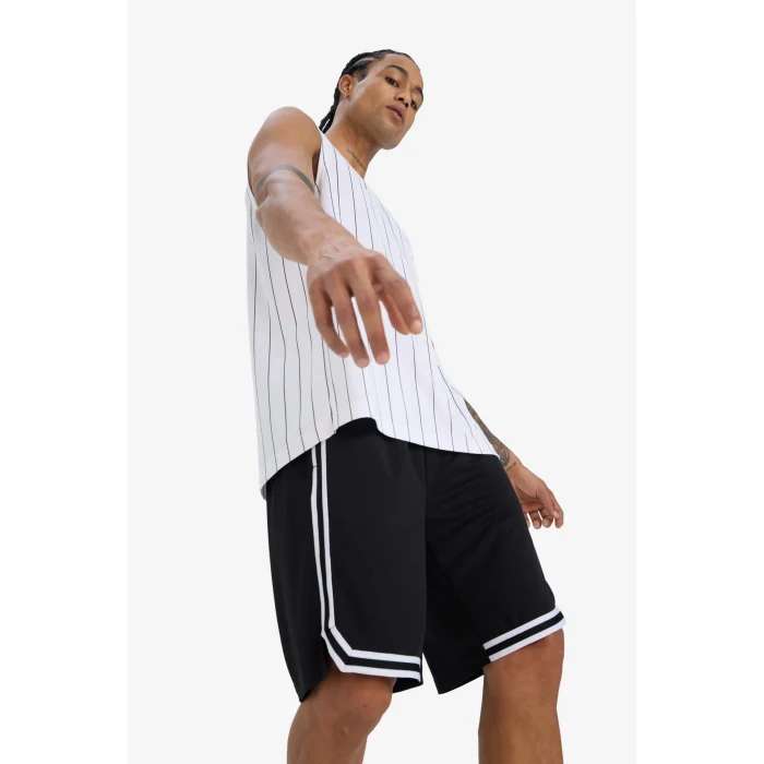 Defacto C1840 Siyah DeFactoFit Hızlı Kuruyan Standart Fit Sporcu Kısa Paça Ağır Kumaş Şort