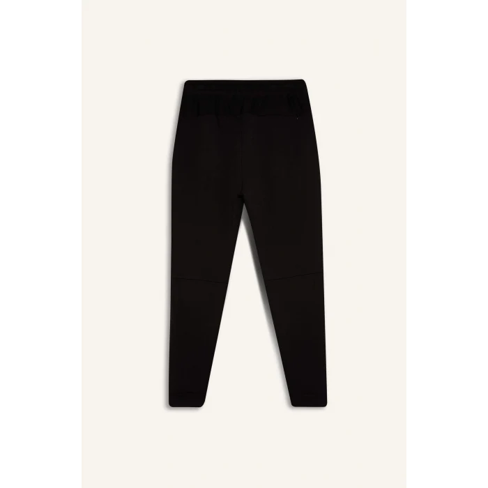 Defacto Z9112 Siyah DeFactoFit Slim Fit Sporcu İnce Jogger Eşofman Altı Dar Kesim Skuba Dalgıç Kumaş Standart Paça Beli Bağcıklı Lastikli Paça