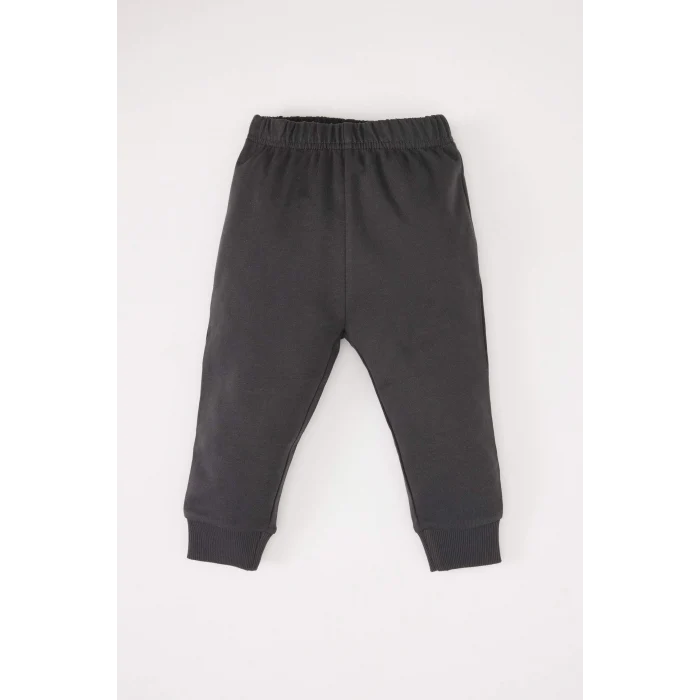 Defacto D7921 Ekru Erkek Bebek 2li Takım Baskılı Sweatshirt Beli Lastikli Eşofman Altı