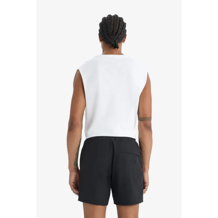 Defacto C5138 Siyah DeFactoFit Baskılı Esnek Dokulu Kısa Boy Sporcu Deniz Şortu