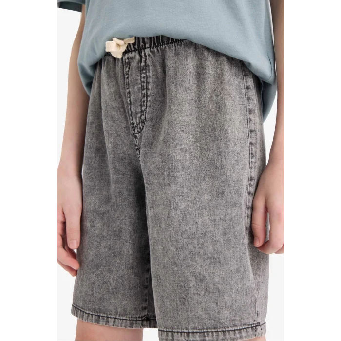 Defacto D8575 Gri Erkek Çocuk Jean Şort