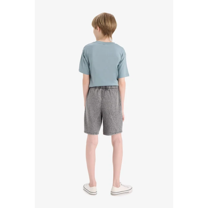 Defacto D8575 Gri Erkek Çocuk Jean Şort
