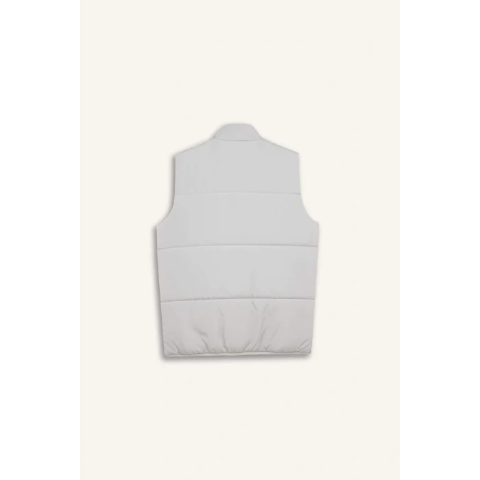 Defacto D6286 Gri Regular Fit Dik Yaka Fermuarlı Şişme Yelek